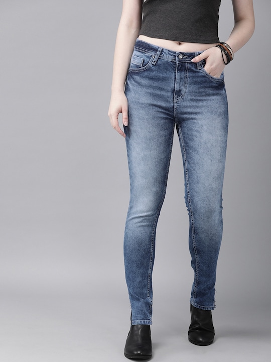 Roadster The Lifestyle Co Women Skinny Fit Mid-Rise Clean Look Stretchable Jeans