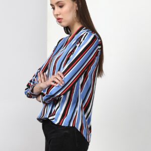 Miss Bennett Women Striped Wrap Top