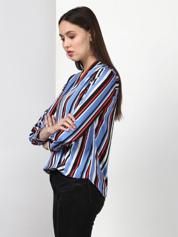 Miss Bennett Women Striped Wrap Top