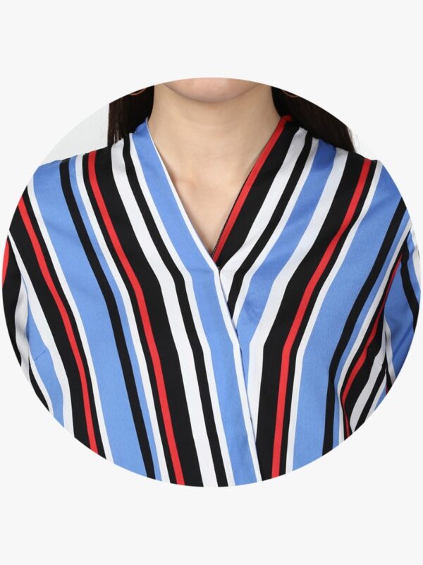 Miss Bennett Women Striped Wrap Top