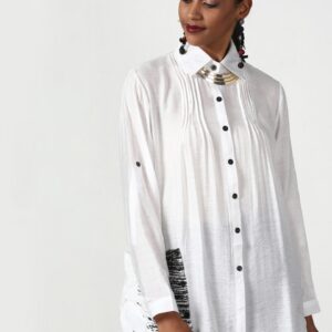 Miss Bennett Women White Boxy Solid Casual Shirt