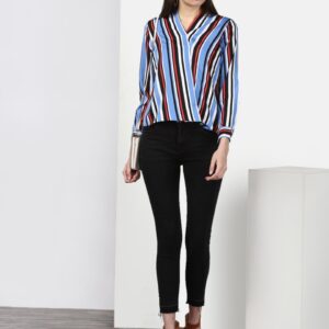 Miss Bennett Women Striped Wrap Top