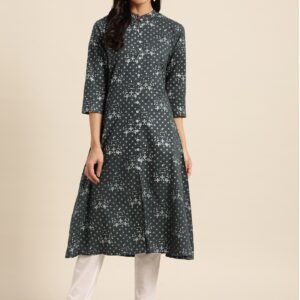 Sangria Women Printed Pure Cotton A-Line Kurta