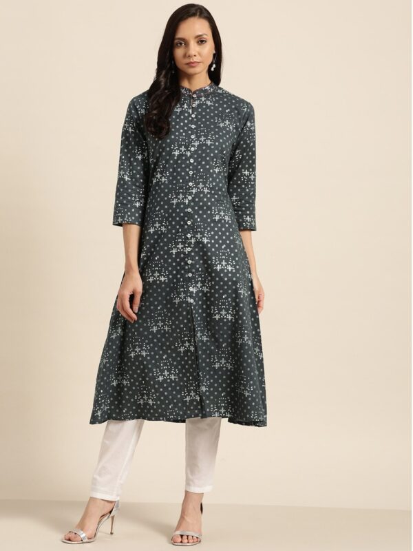 Sangria Women Printed Pure Cotton A-Line Kurta