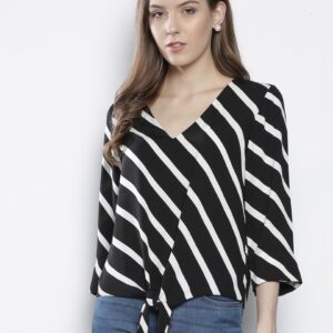 DOROTHY PERKINS Women Black & White Striped Top