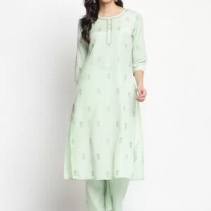 IMARA  Women Kurta and Palazzo Set Viscose Rayon