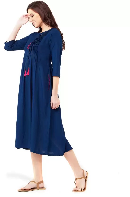 IMARA  Women A-line Blue Dress