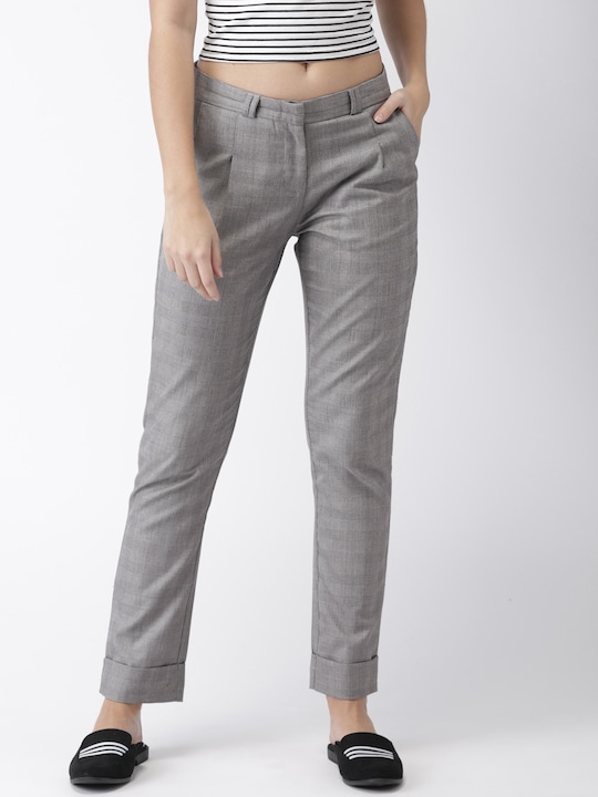 Mast & Harbour Women Checked Trousers