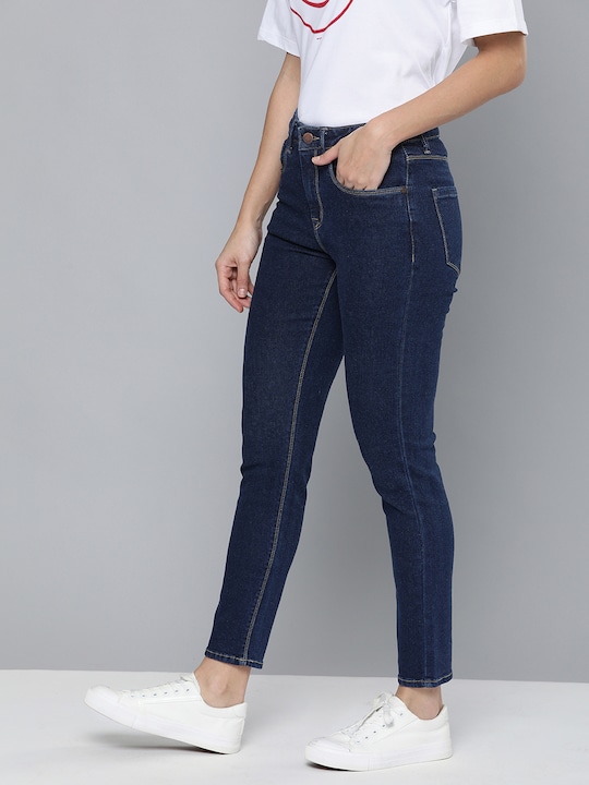 HERE&NOW Women Skinny Fit High-Rise Clean Look Stretchable Jeans