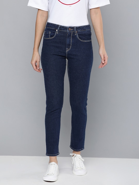 HERE&NOW Women Skinny Fit High-Rise Clean Look Stretchable Jeans