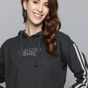 HERE&NOW Women Solid Hooded Sweatshirt