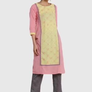 IMARA  Women Printed Pure Cotton Straight Kurta