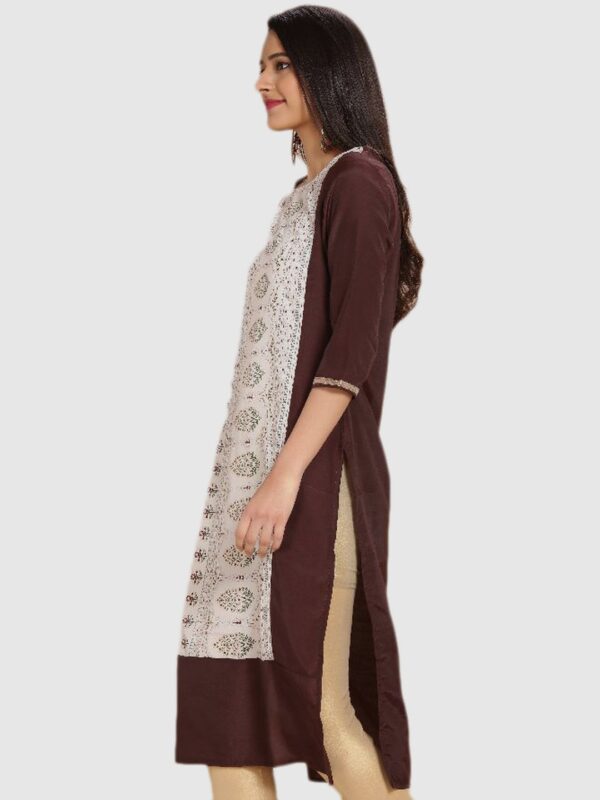 IMARA  Women Printed Viscose Rayon Straight Kurta