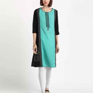 IMARA  Women Printed Polyester Straight Kurta