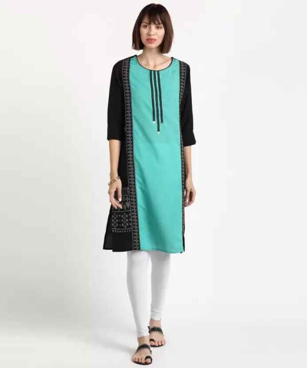 IMARA  Women Printed Polyester Straight Kurta