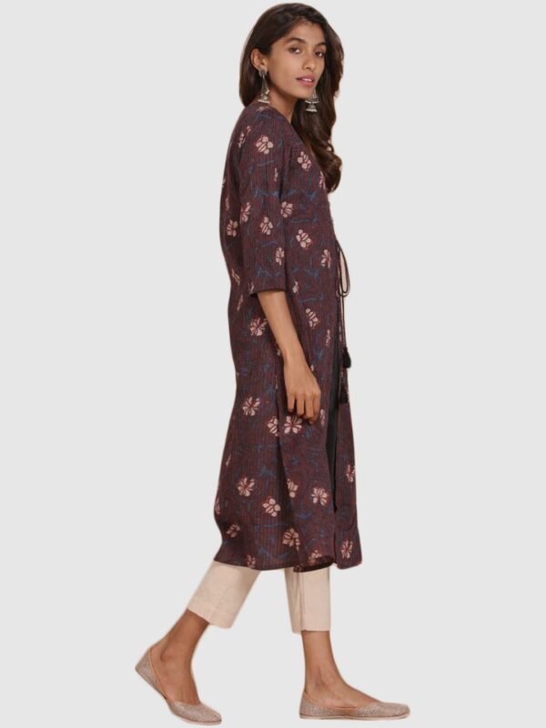 IMARA  Women Printed Viscose Rayon Frontslit Kurta