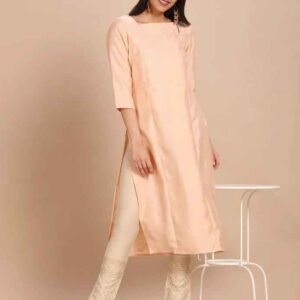 Imara Women Button Down Neck Solid Kurta