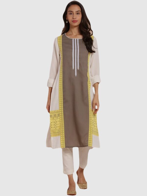 IMARA  Women Printed Polyester Straight Kurta