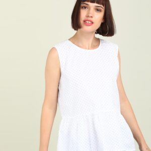 LEE  Casual Sleeveless Polka Print Women Top