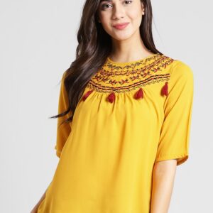 plusS Women Embroidered Solid Top