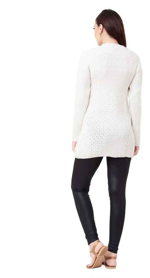 Imara Women Button Down Neck Knitted Shrug