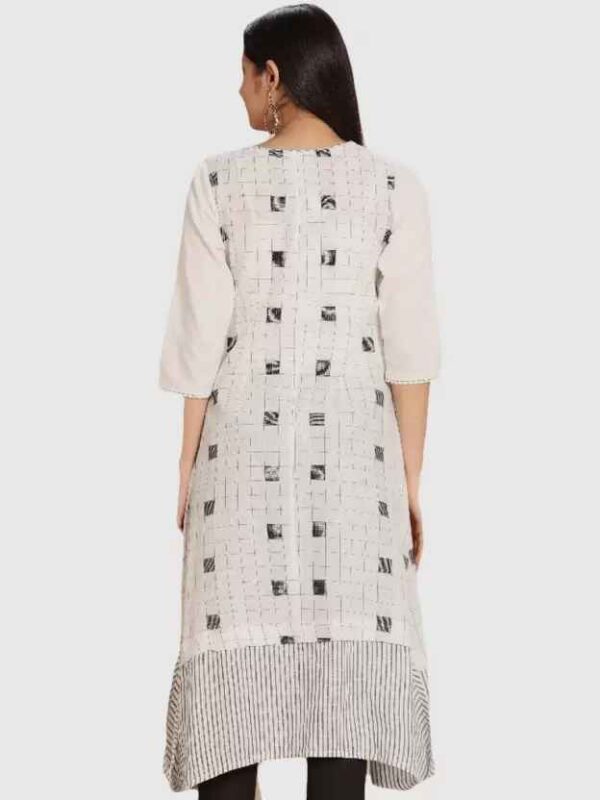 IMARA  Women Printed Cotton Blend Straight Kurta