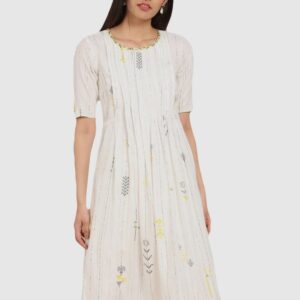 IMARA  Women Printed Viscose Rayon Flared Kurta