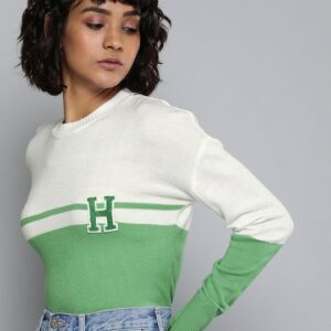 Harvard Women Colourblocked Acrylic Pullover