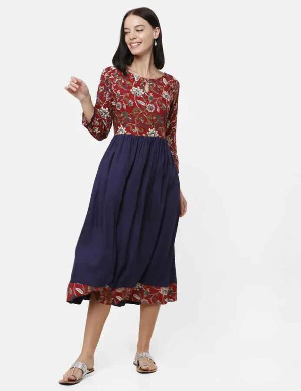 Imara Women Round Neck Printed Dresses