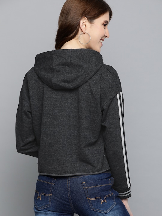 HERE&NOW Women Solid Hooded Sweatshirt