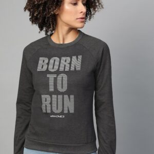 HRX Women Heather Solid Rapid-Dry Running Sweatshirt