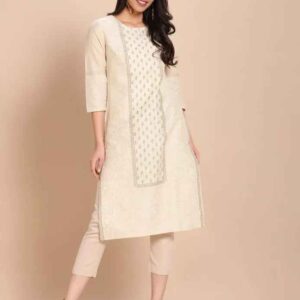 Imara Women Round Neck Printed Kurta