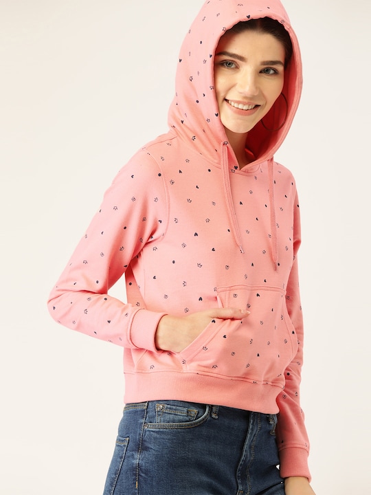 DressBerry Women Conversational Printed Hooded Sweatshirt