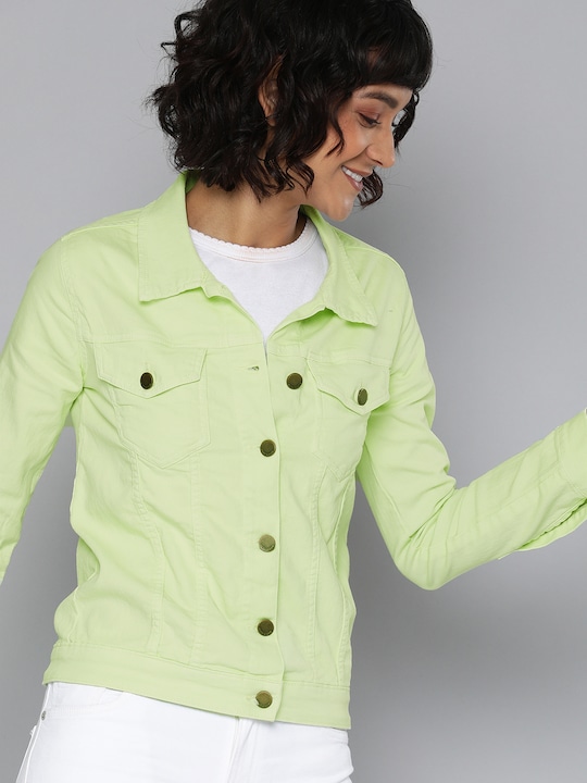 HERE&NOW Women Solid Denim Jacket