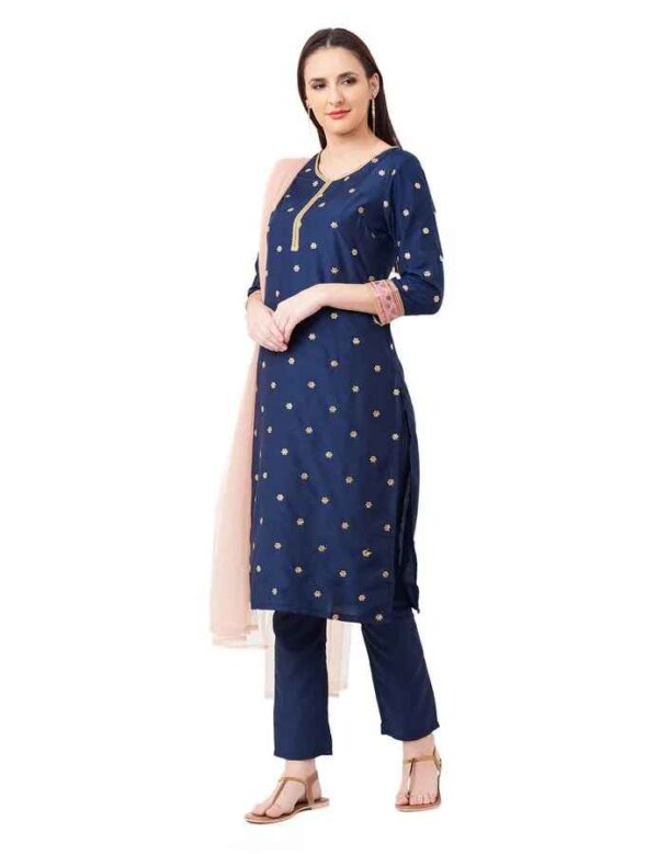 Imara Women Round Neck Embroidered Suit Set