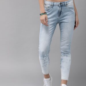 Roadster Women Skinny Fit Mid-Rise Clean Look Stretchable Cropped Jeans