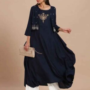 Imara Women Round Neck Embroidered Kurta