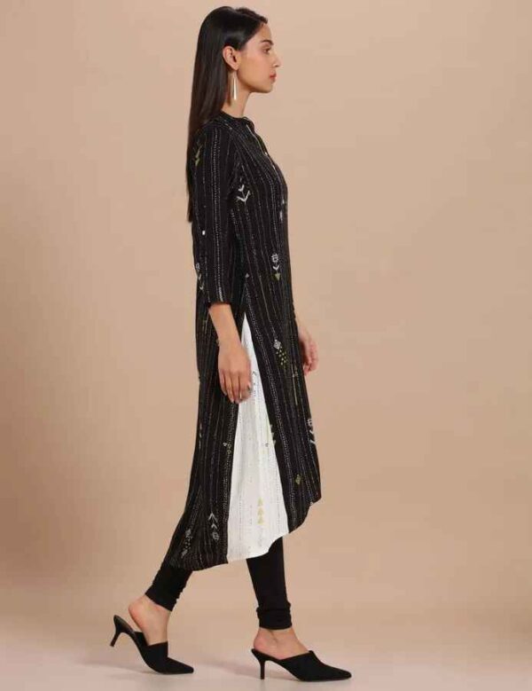 Imara Women Mandarin Collar Printed Kurta