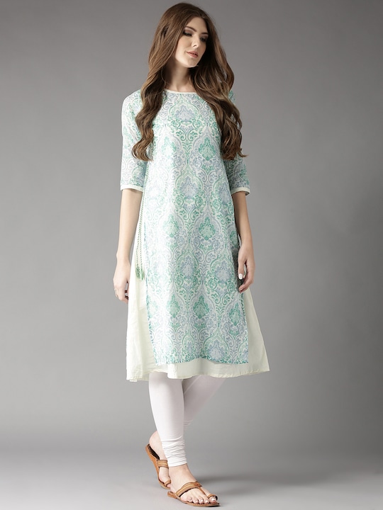 HERE&NOW Women Printed Layered A-Line Kurta