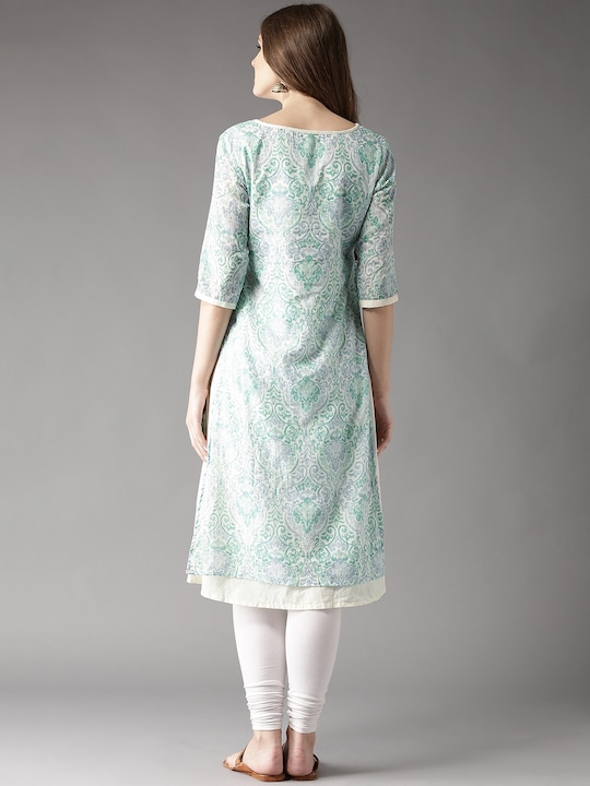 HERE&NOW Women Printed Layered A-Line Kurta