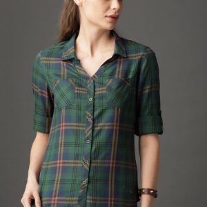 Roadster Women Slim Fit Checked Sustainable Casual Shirt