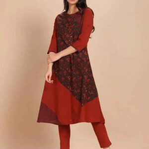 Imara Women Boat Neck Printed Kurta dress