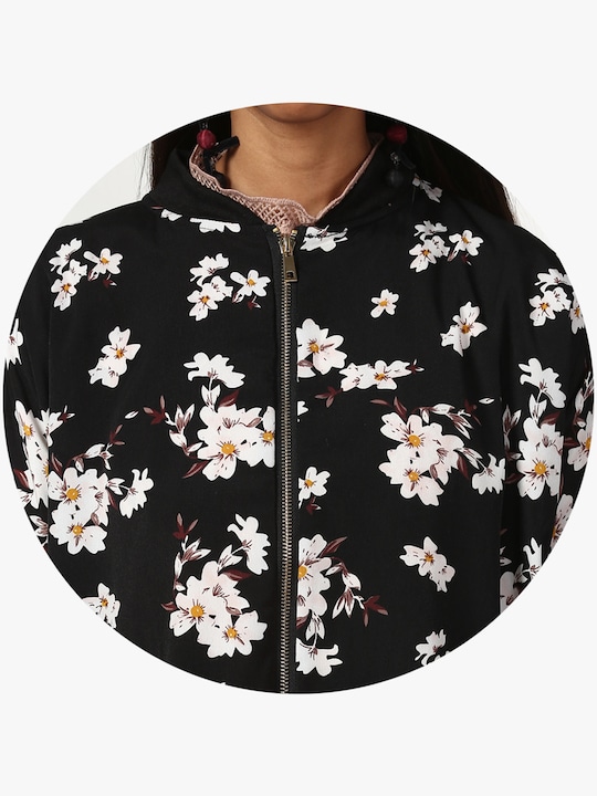 Miss Bennett Women Black Printed Bomber