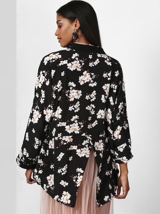 Miss Bennett Women Black Printed Bomber