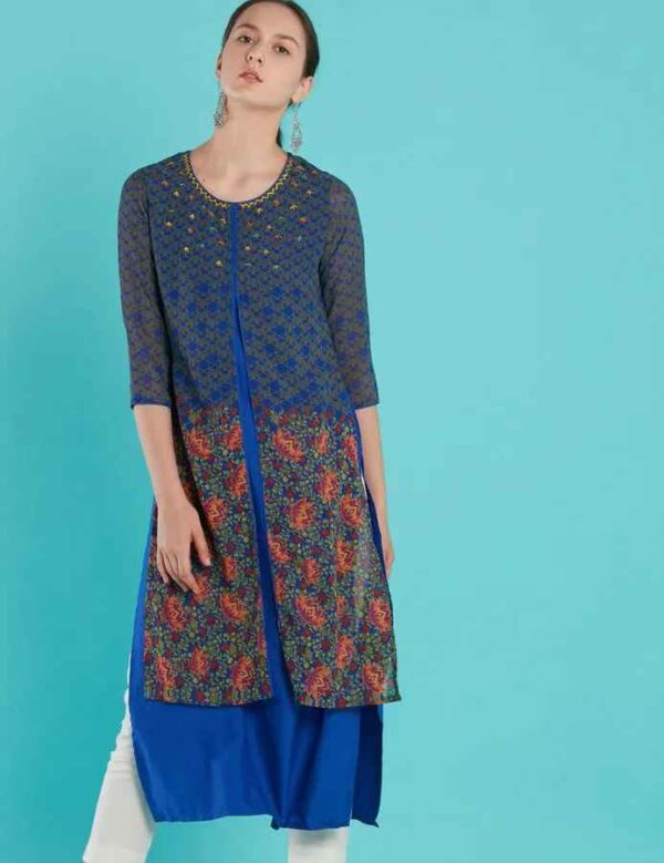 Imara Women Round Neck Printed Kurta