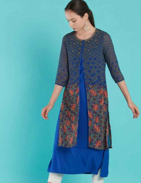 Imara Women Round Neck Printed Kurta