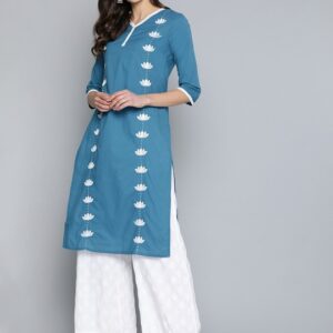 HERE&NOW Women Embroidered Straight Kurta