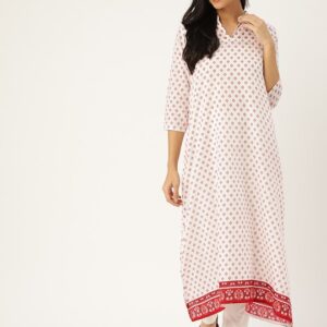 Sangria Women Ethnic Printed Asymmetric A-Line Kurta