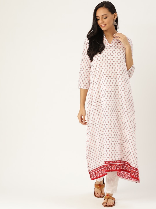 Sangria Women Ethnic Printed Asymmetric A-Line Kurta