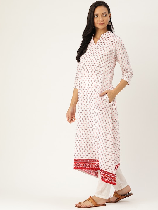 Sangria Women Ethnic Printed Asymmetric A-Line Kurta